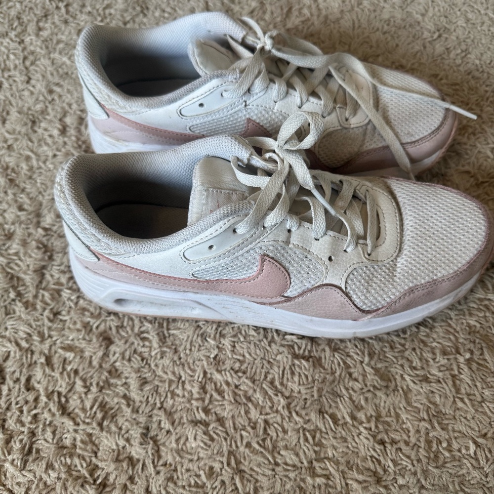 Pink and White Nike Air Maxes